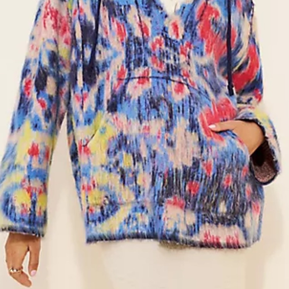 Anthropology NWT.  Colorful Hooded Knit Sweater